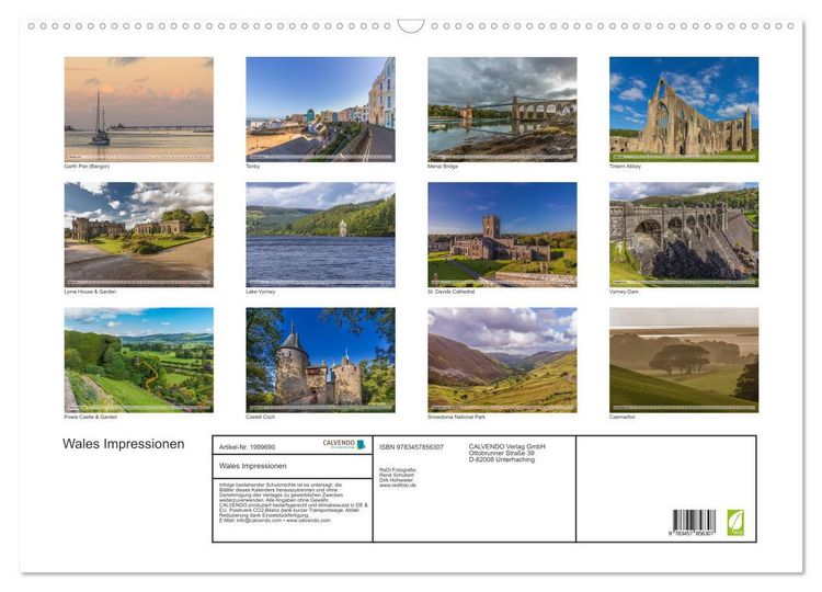 Produktbild: Wales Impressionen (Wandkalender 2026 DIN A2 quer), CALVENDO Monatskalender