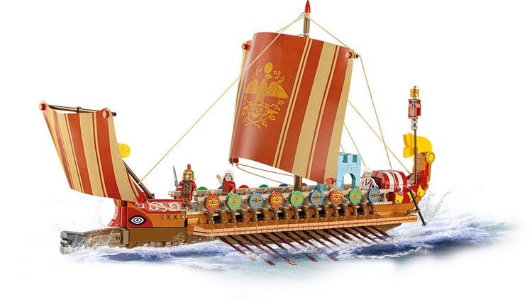 Produktbild: COBI Imperium Romanum 20071 - Roman Warship, R&ouml;misches Kriegsschiff, Bausatz, 1810 Klemmbausteine/3 Figuren