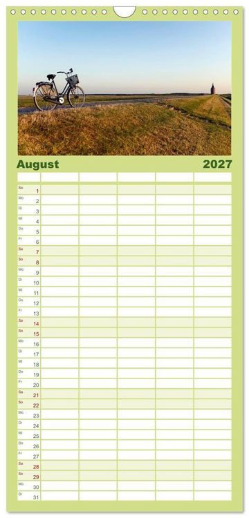 Produktbild: Familienplaner 2027 - Wangerooge &ndash; Eine Perle in der Nordsee. mit 5 Spalten (Wandkalender, 21 x 45 cm) CALVENDO