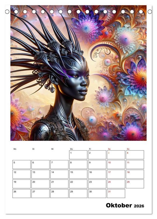 Produktbild: Extraterrestrische Eleganz (Tischkalender 2026 DIN A5 hoch), CALVENDO Monatskalender