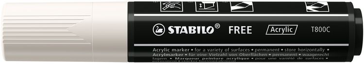 Produktbild: STABILO Acrylmarker, FREE Acrylic T800C, Strichbreite 4-10 mm, wei&szlig;