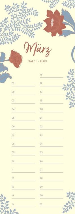Produktbild: Geburtstagskalender Floral
