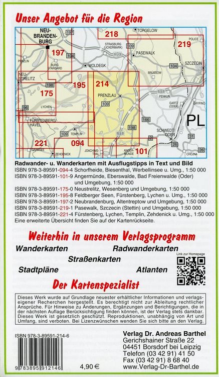Produktbild: Radwander- und Wanderkarte Prenzlau, Uckerseen und Umgebung