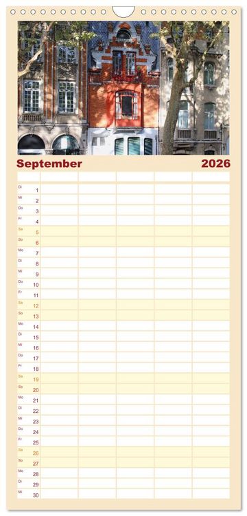Produktbild: Familienplaner 2026 - Lille - Charmante Metropole in Nordfrankreich mit 5 Spalten (Wandkalender, 21 x 45 cm) CALVENDO