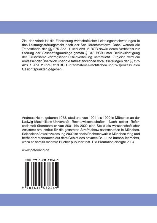 Produktbild: Die Einordnung wirtschaftlicher Leistungserschwerungen in das Leistungsstörungsrecht nach der Schuldrechtsreform
