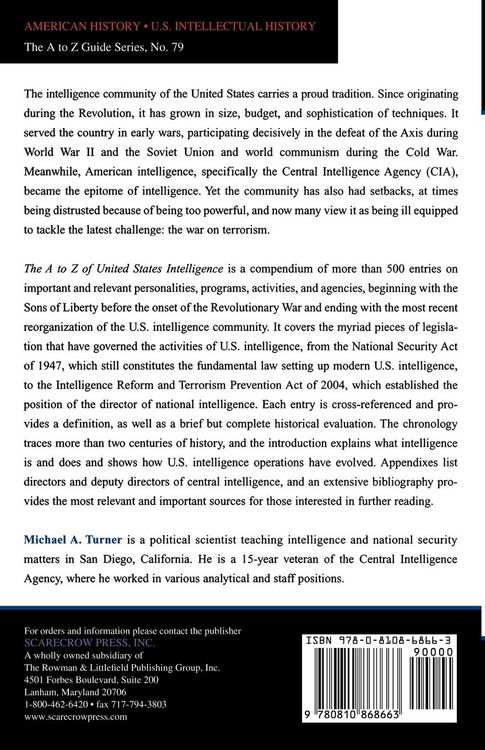 Produktbild: A to Z of United States Intelligence