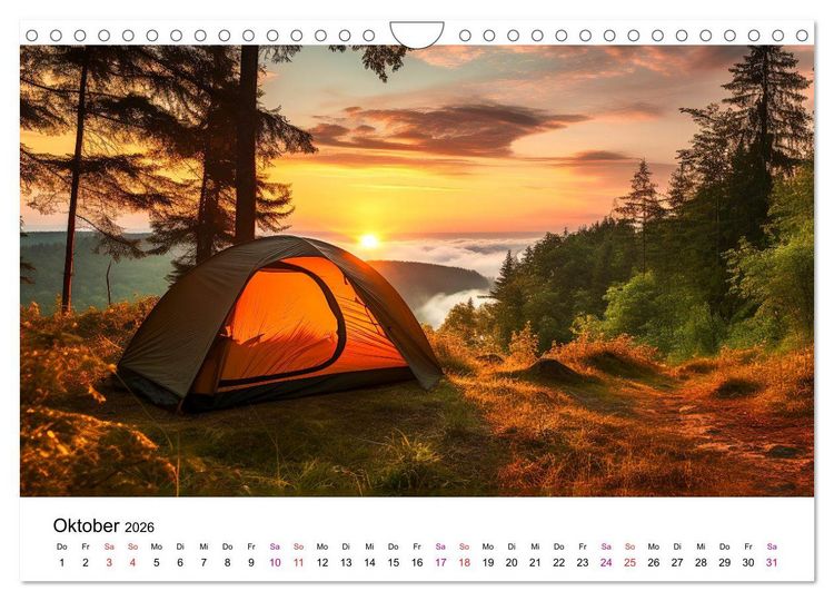 Produktbild: Zelten - frei sein (Wandkalender 2026 DIN A4 quer), CALVENDO Monatskalender