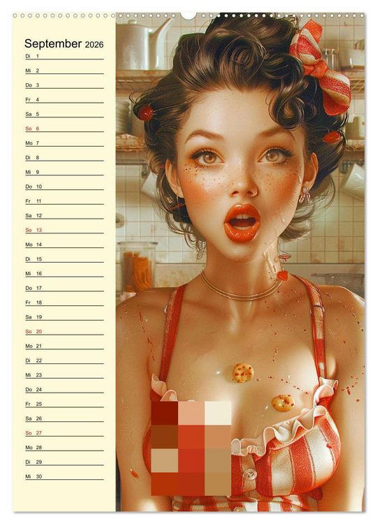 Produktbild: Schatz, ich hab gekocht! Sexy-lustige Pin-up-Girls in der K&uuml;che (hochwertiger Premium Wandkalender 2026 DIN A2 hoch), Kunstdruck in Hochglanz