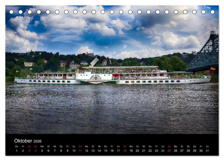 Produktbild: Schaufelraddampfer (Tischkalender 2026 DIN A5 quer), CALVENDO Monatskalender