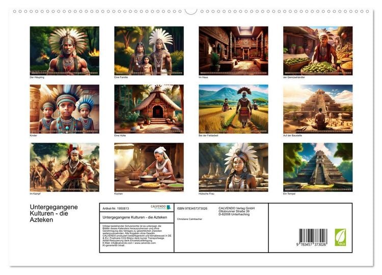 Produktbild: Untergegangene Kulturen - die Azteken (hochwertiger Premium Wandkalender 2026 DIN A2 quer), Kunstdruck in Hochglanz