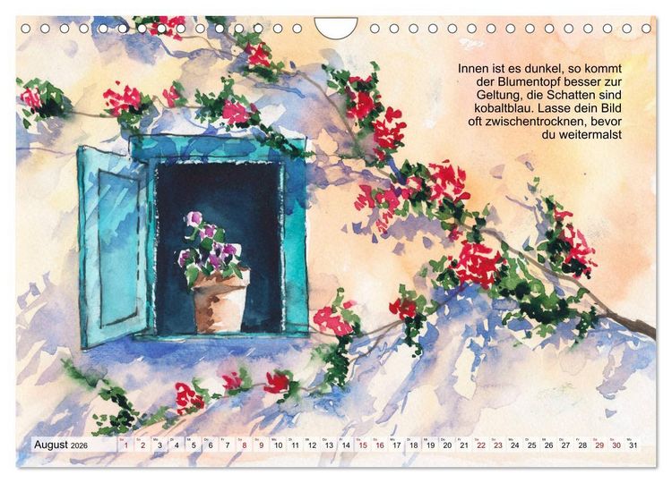 Produktbild: Mal mal Aquarell (Wandkalender 2026 DIN A4 quer), CALVENDO Monatskalender