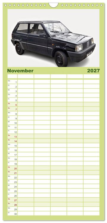 Produktbild: Familienplaner 2027 - Italienische Klassiker mit 5 Spalten (Wandkalender, 21 x 45 cm) CALVENDO
