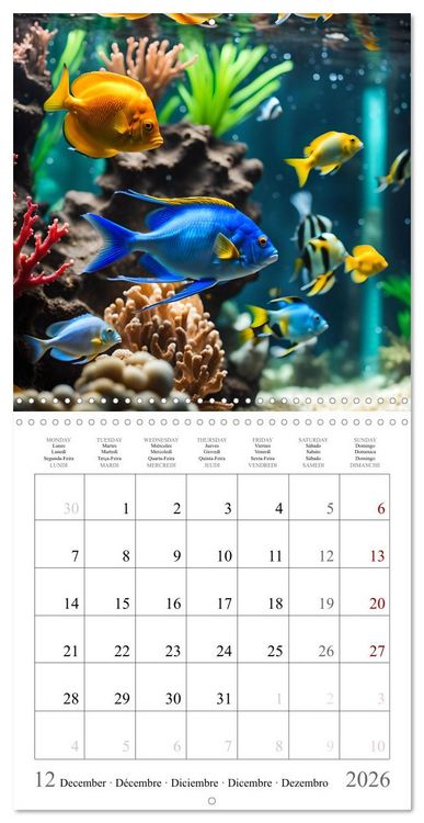 Produktbild: Colourful AI aquariums (Wall Calendar 2026 12 &times; 12 Inch) CALVENDO 12 Month Wall Calendar