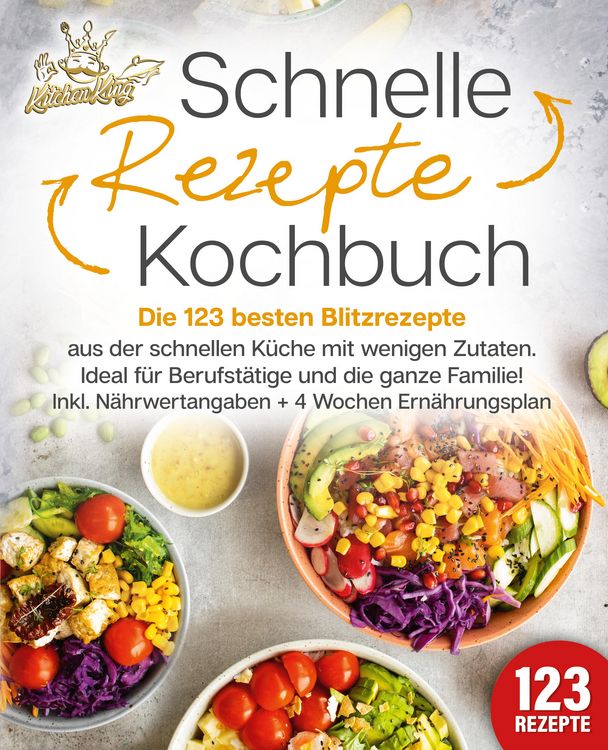 Produktbild: Schnelle Rezepte Kochbuch: Die 123 besten Blitzrezepte aus der schnellen K&uuml;che mit wenig Zutaten. Ideal f&uuml;r Berufst&auml;tige und die ganze Familie! Inkl.
