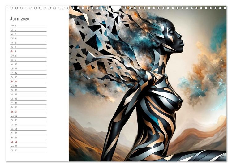 Produktbild: Tarnung und Illusion KI-Kunstvolle Verschmelzung von K&ouml;rper und Umgebung (Wandkalender 2026 DIN A3 quer), CALVENDO Monatskalender