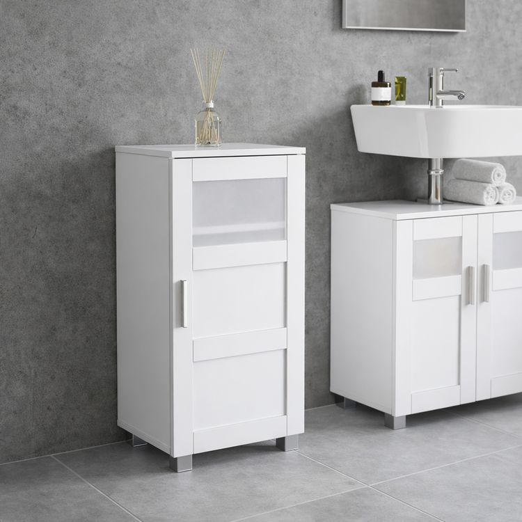 Produktbild: Holz Badschrank Midischrank Nilari 70 x 38 x 28 cm