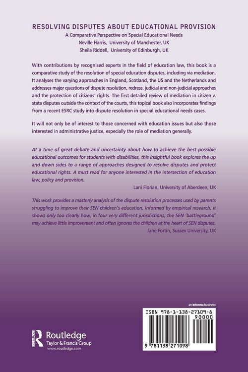 Produktbild: Resolving Disputes about Educational Provision