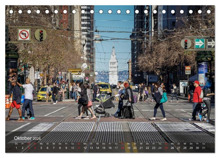 Produktbild: San Francisco Impressionen Tag und Nacht (Tischkalender 2026 DIN A5 quer), CALVENDO Monatskalender