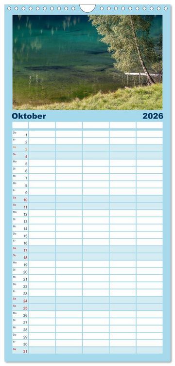 Produktbild: Familienplaner 2026 - Seen in &Ouml;sterreich mit 5 Spalten (Wandkalender, 21 x 45 cm) CALVENDO