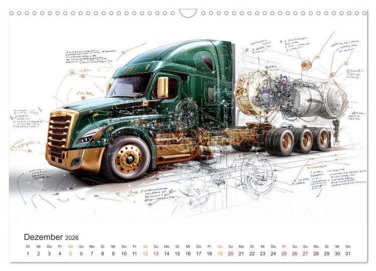 Produktbild: Trucks - Design Studien (Wandkalender 2026 DIN A3 quer), CALVENDO Monatskalender