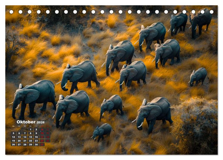 Produktbild: Liebenswerte Elefanten (Tischkalender 2026 DIN A5 quer), CALVENDO Monatskalender