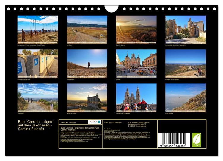 Produktbild: Buen Camino - pilgern auf dem Jakobsweg - Camino Franc&eacute;s (Wandkalender 2026 DIN A4 quer), CALVENDO Monatskalender