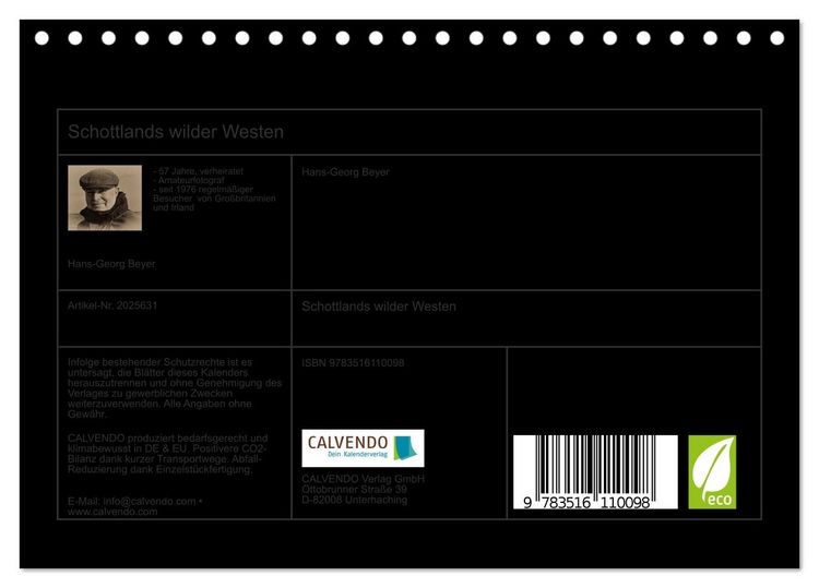Produktbild: Schottlands wilder Westen (Tischkalender 2026 DIN A5 quer), CALVENDO Monatskalender