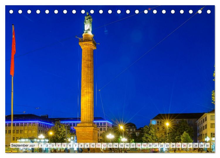 Produktbild: Ein Blick auf Darmstadt in Farbe (Tischkalender 2027 DIN A5 quer), CALVENDO Monatskalender
