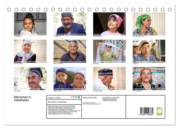 Produktbild: Menschen in Usbekistan (Tischkalender 2026 DIN A5 quer), CALVENDO Monatskalender
