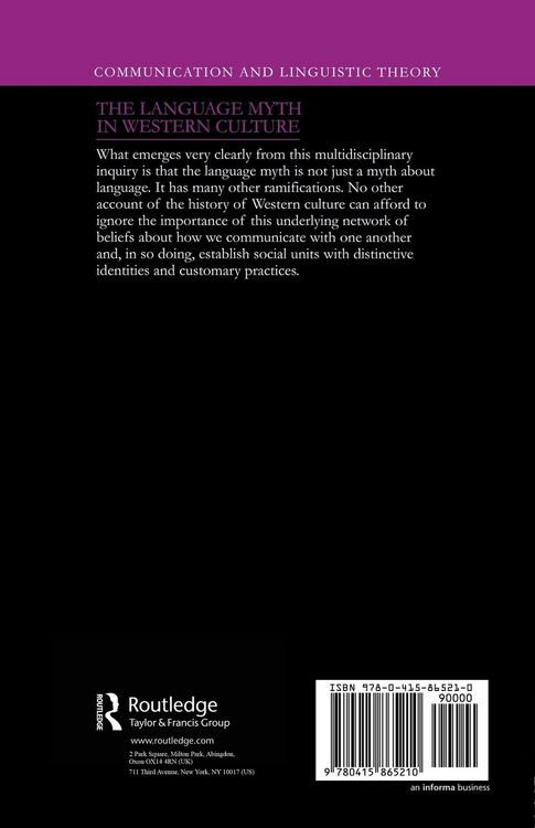Produktbild: The Language Myth in Western Culture