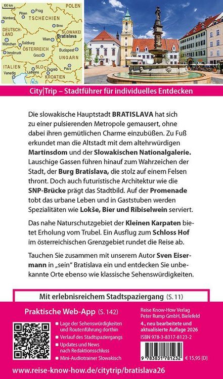 Produktbild: Reise Know-How CityTrip Bratislava / Pressburg