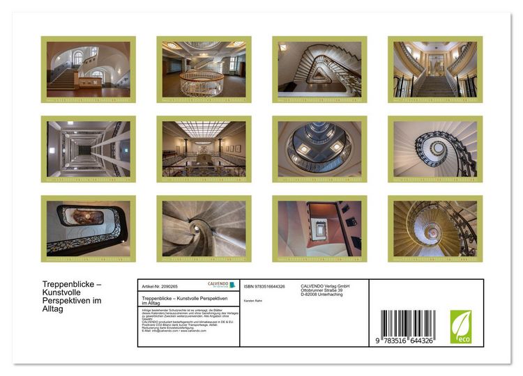 Produktbild: Treppenblicke &ndash; Kunstvolle Perspektiven im Alltag (Wandkalender 2026 DIN A4 quer), CALVENDO Monatskalender