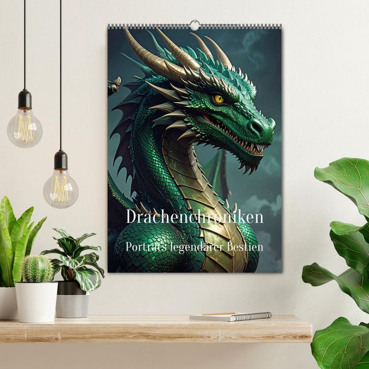 Produktbild: Drachenchroniken &ndash; Portr&auml;ts legend&auml;rer Bestien (Wandkalender 2026 DIN A2 hoch), CALVENDO Monatskalender