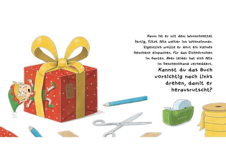 Produktbild: Weck den Weihnachtswichtel. Ein Weihnachts-Mitmachbuch.Zum Sch&uuml;tteln, Schaukeln, Pusten und mehr. Von 2 bis 4 Jahren