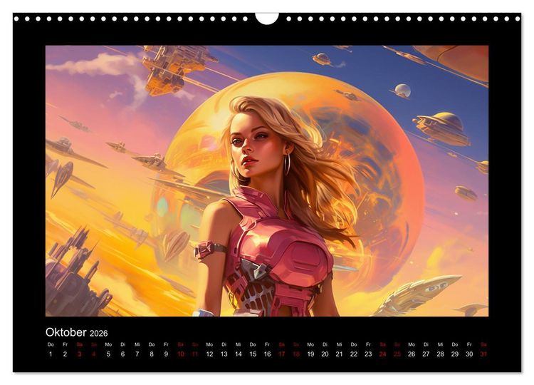 Produktbild: Amazonen im All (Wandkalender 2026 DIN A3 quer), CALVENDO Monatskalender