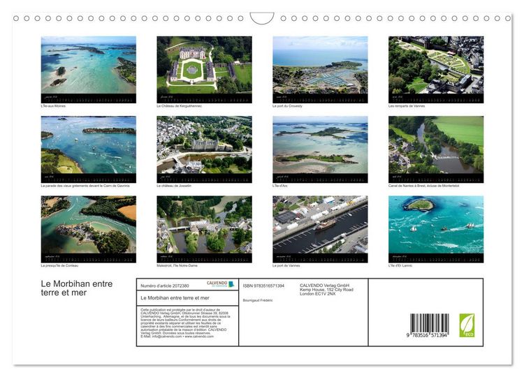 Produktbild: Le Morbihan entre terre et mer (Calendrier mural 2026 DIN A3 vertical), CALVENDO calendrier mensuel