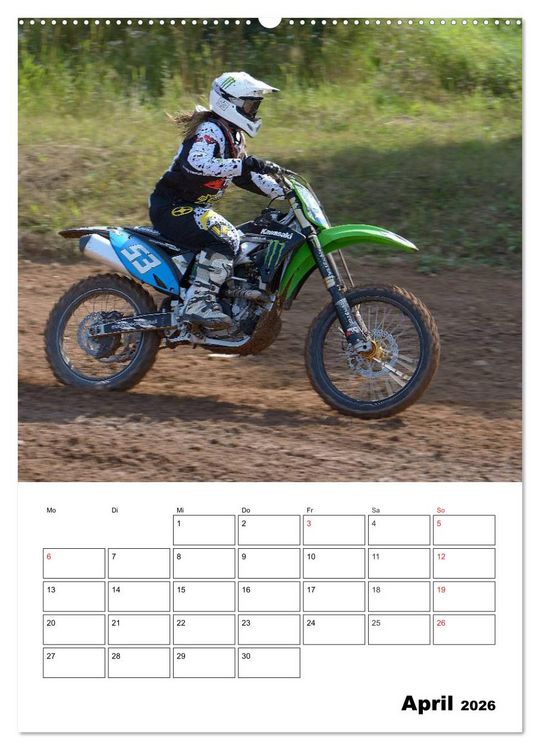 Produktbild: Motocross Terminplaner (Wandkalender 2026 DIN A2 hoch), CALVENDO Monatskalender