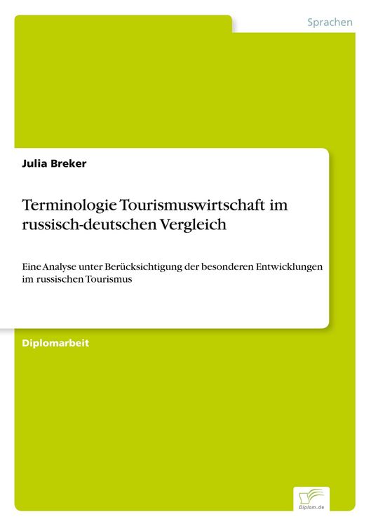 Produktbild: Terminologie Tourismuswirtschaft im russisch-deutschen Vergleich