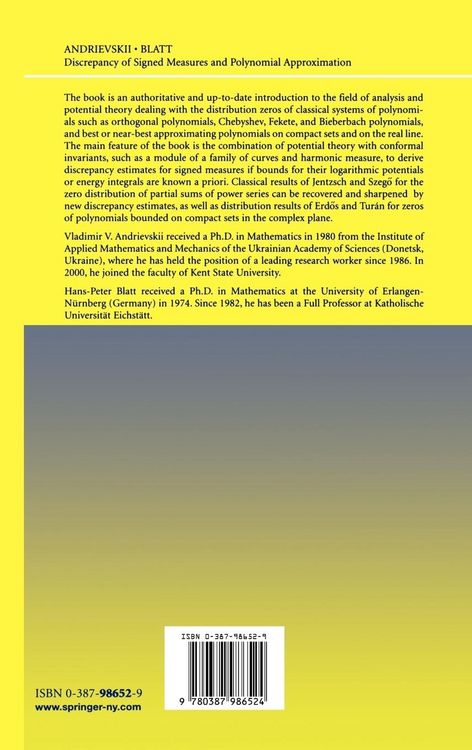 Produktbild: Discrepancy of Signed Measures and Polynomial Approximation