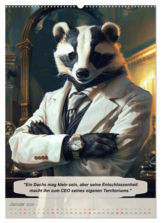 Produktbild: Tierisch lustige Managerweisheiten (Wandkalender 2026 DIN A2 hoch), CALVENDO Monatskalender