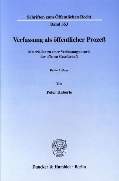 Produktbild: Verfassung als &ouml;ffentlicher Proze&szlig;