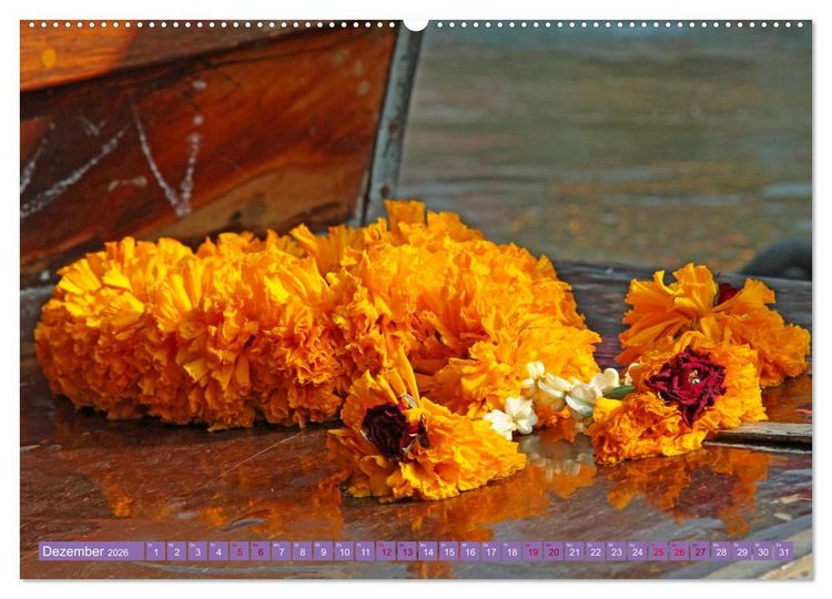 Produktbild: Asien - Farbenfrohe Blumenketten (Wandkalender 2026 DIN A2 quer), CALVENDO Monatskalender