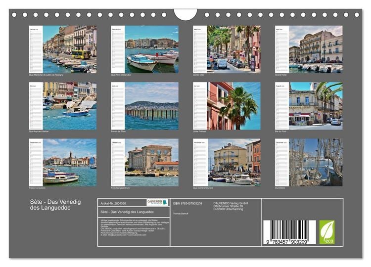 Produktbild: S&egrave;te - Das Venedig des Languedoc (Wandkalender 2026 DIN A4 quer), CALVENDO Monatskalender