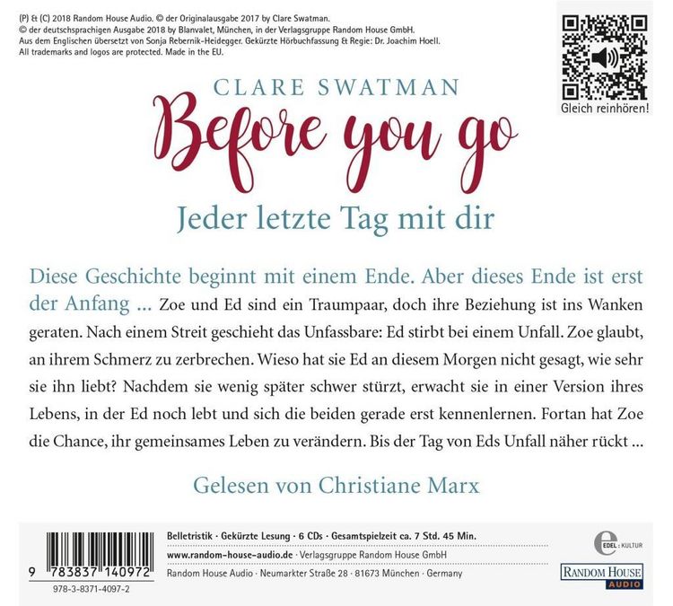 Produktbild: Swatman, C: Before you go - Jeder letzte Tag mit dir
