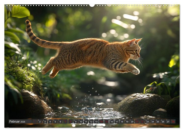Produktbild: Pfotenabenteuer gleich (hochwertiger Premium Wandkalender 2026 DIN A2 quer), Kunstdruck in Hochglanz