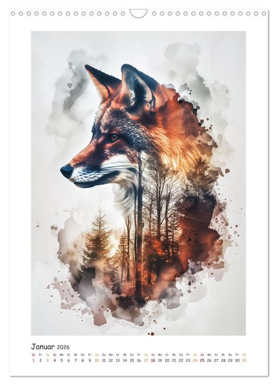 Produktbild: Magische Tierkunst (Wandkalender 2026 DIN A3 hoch), CALVENDO Monatskalender