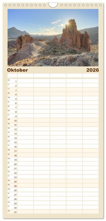 Produktbild: Familienplaner 2026 - Faszination Teneriffa mit 5 Spalten (Wandkalender, 21 x 45 cm) CALVENDO