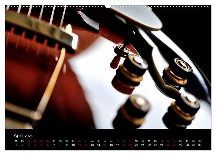 Produktbild: Feinheiten - Alte Gitarren im Detail (hochwertiger Premium Wandkalender 2026 DIN A2 quer), Kunstdruck in Hochglanz