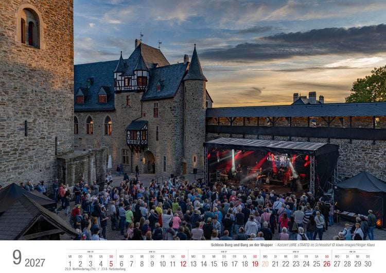 Produktbild: Schloss Burg und Burg an der Wupper 2027 Bildkalender A3 quer, spiralgebunden