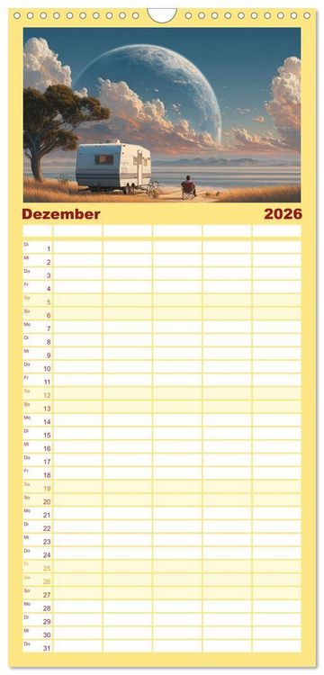 Produktbild: Familienplaner 2026 - Caravanesque mit 5 Spalten (Wandkalender, 21 x 45 cm) CALVENDO